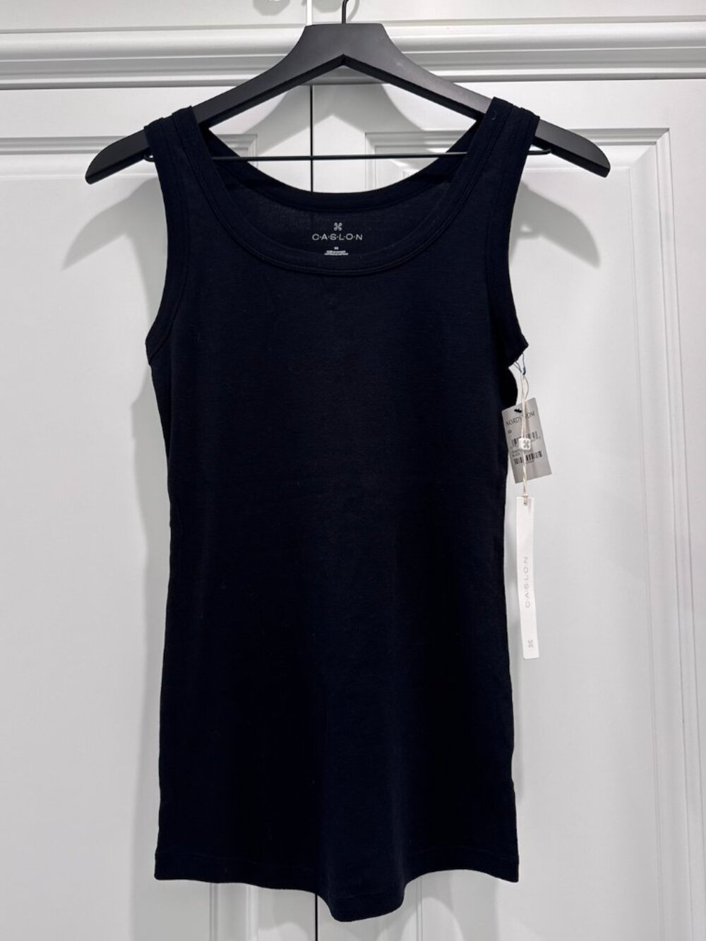 NWT Caslon Black Scoop Neck Basic Layering Tank Top Size XS